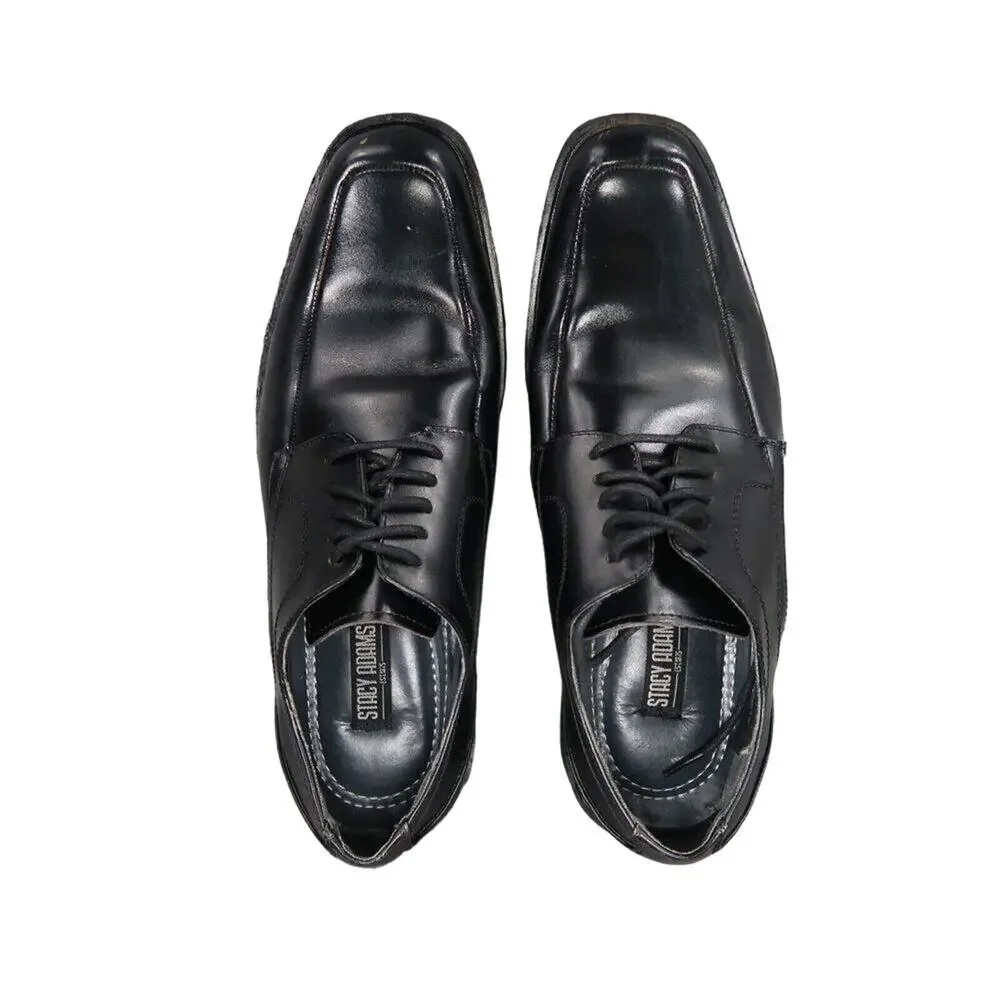 Stacy Adams Shoe Mens 8 Oxford Dress Formal Leather Square Toe Derby Calhoun Moc